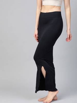 Black Solid Micro Fiber Saree Shapewear 3