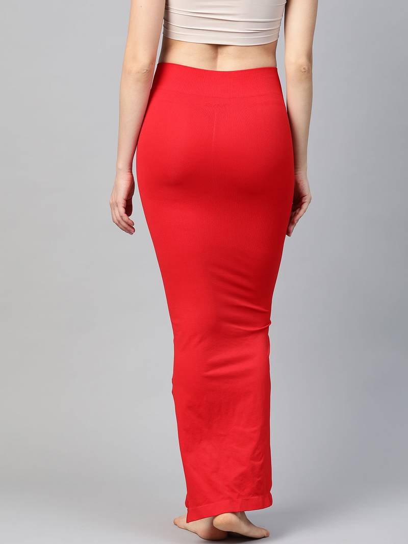 Red Solid Micro Fiber Saree Shapewear