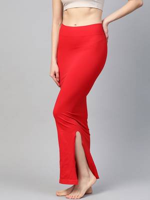 Red Solid Micro Fiber Saree Shapewear 3
