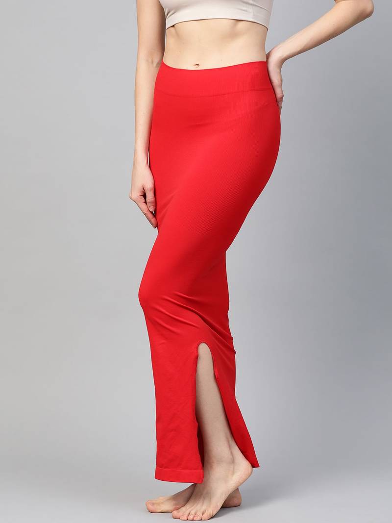 Red Solid Micro Fiber Saree Shapewear
