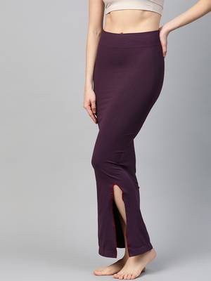 Purple Solid Micro Fiber Saree Shapewear 3