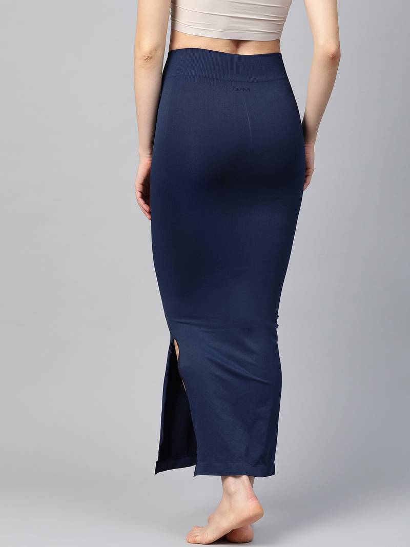 Blue Solid Micro Fiber Saree Shapewear