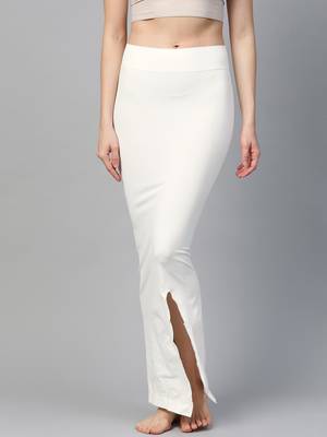 White Solid Micro Fiber Saree Shapewear 1
