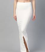 White Solid Micro Fiber Saree Shapewear
