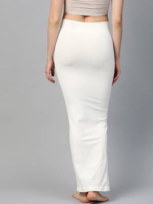 White Solid Micro Fiber Saree Shapewear 2