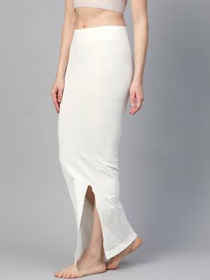 White Solid Micro Fiber Saree Shapewear 3