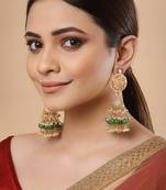 Pink pearl jhumkas