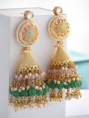 Pink pearl jhumkas 2