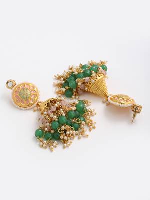 Pink pearl jhumkas 3