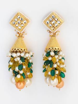 Green pearl jhumkas 3