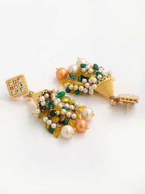 Green pearl jhumkas 4