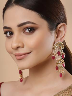 Red pearl earrings 1