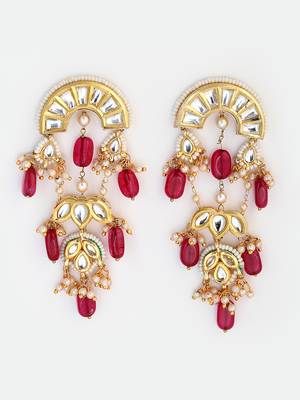Red pearl earrings 4