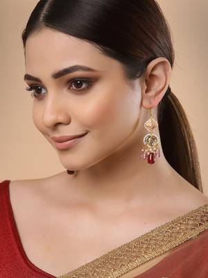 Pink pearl earrings 1