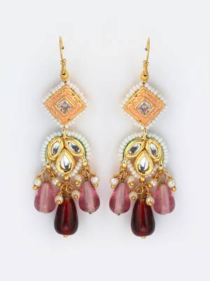 Pink pearl earrings 4