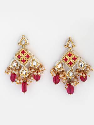 Red pearl earrings 3
