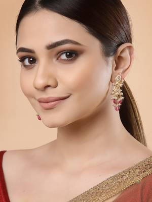 Pink pearl earrings 1