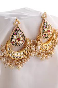 Blue pearl earrings