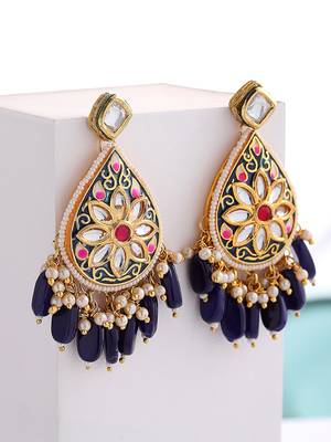 Blue pearl earrings 2