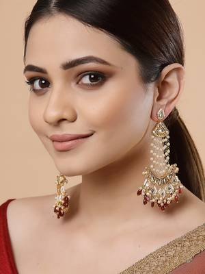 Red pearl earrings 1