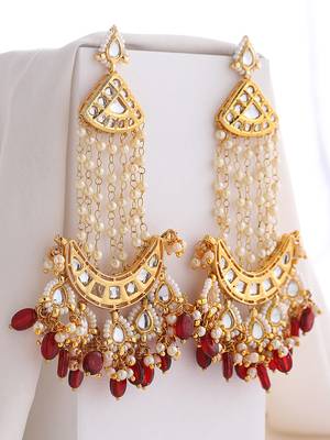Red pearl earrings 2
