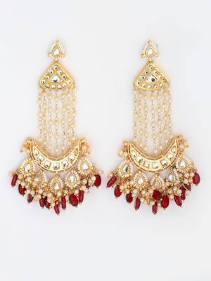 Red pearl earrings 3
