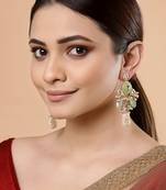 Green pearl earrings