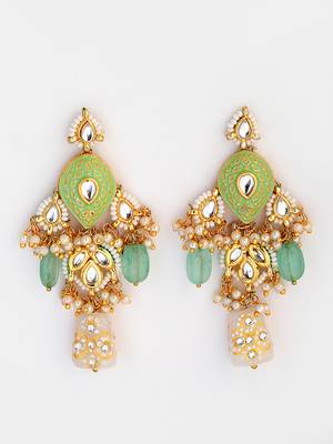 Green pearl earrings 3