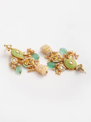 Green pearl earrings 4
