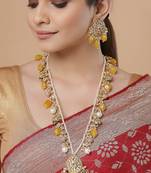 Yellow pearl earrings