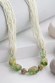 Green pearl necklaces