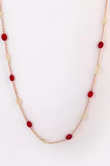 Red pearl necklaces