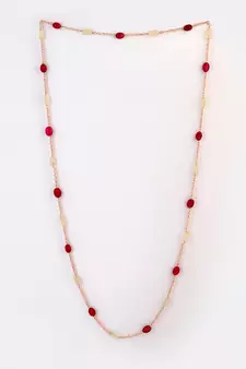 Red pearl necklaces