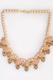 Pink pearl necklaces