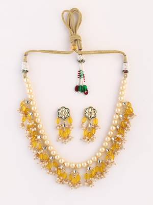 Yellow pearl necklace-sets 4