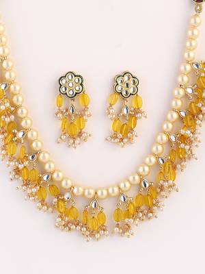 Yellow pearl necklace-sets 5