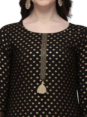 Black printed crepe kurtas-and-kurtis 4