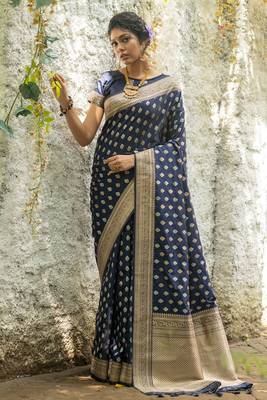 Wine woven tussar silk saree with blouse 1