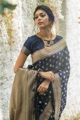 Wine woven tussar silk saree with blouse 3