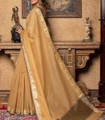 Light green woven raw silk saree with blouse