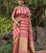 Wine woven south silk saree with blouse