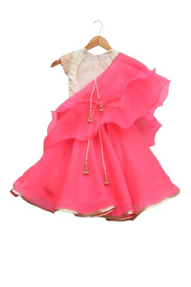 Gajri lehnga badge gota work choli