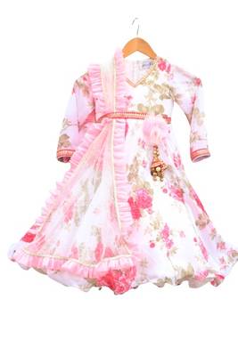 White printed Anarkali 1