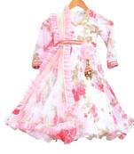 White printed Anarkali