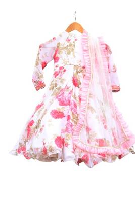 White printed Anarkali 2