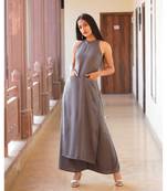 grey Cotton stitched   Kurta  &   Bottom