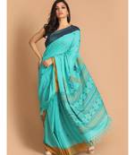 Blue Bengal Handloom Pure Cotton Saree with blouse Daily Saree with blouse