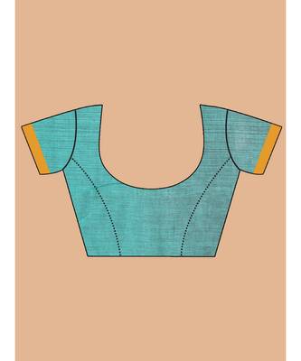 Blue Bengal Handloom Pure Cotton Saree with blouse Daily Saree with blouse 5