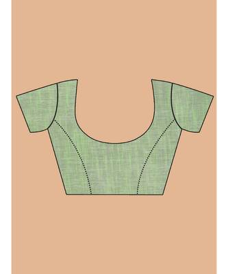 Green Bengal Handloom Pure Cotton Saree with blouse Work Saree with blouse 5