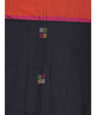 Black Bengal Handloom Pure Cotton Saree with blouse Work Saree with blouse 4